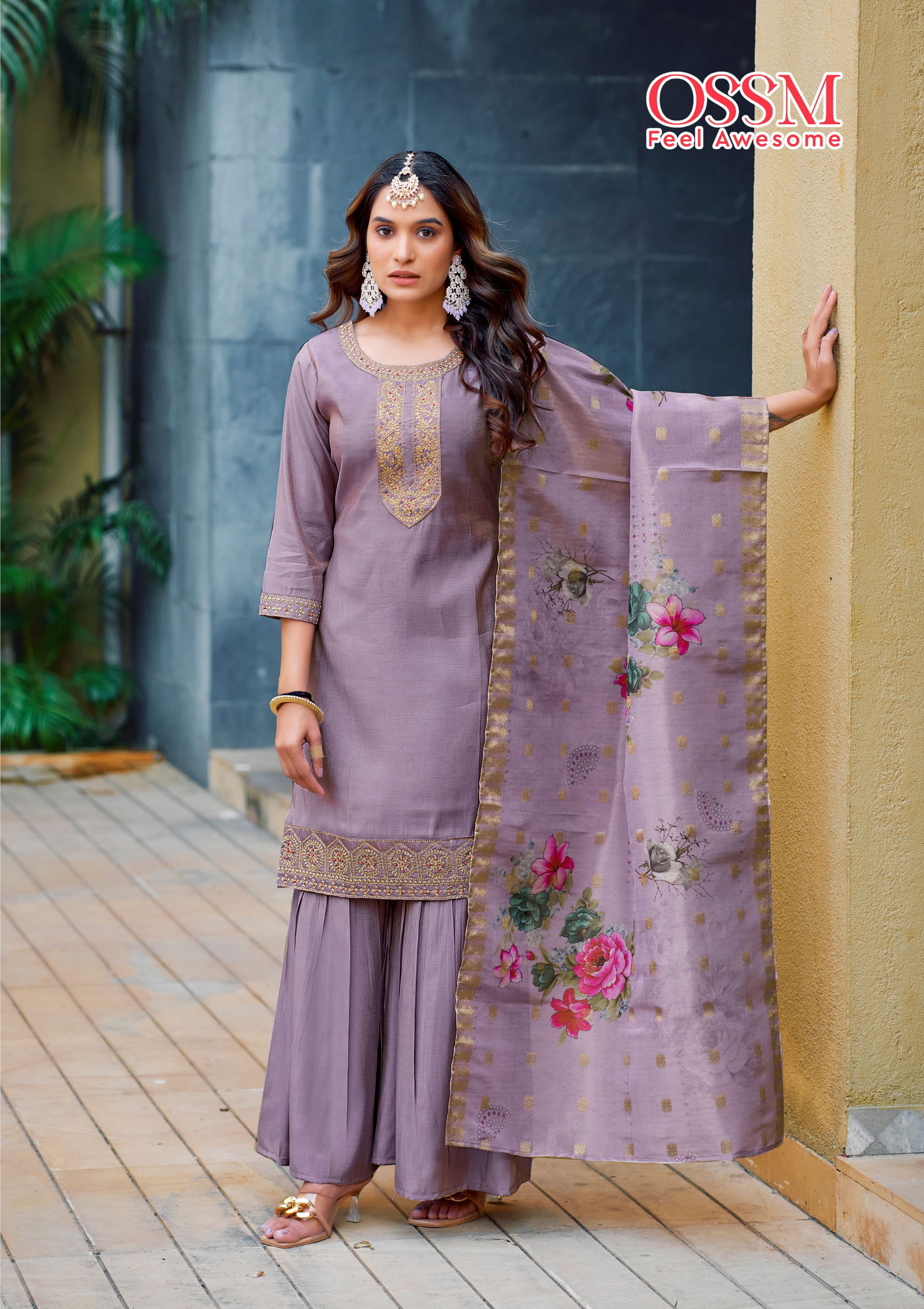 Mannat By Ossm Viscose Embroidery Kurti With Bottom Dupatta Wholesale Price